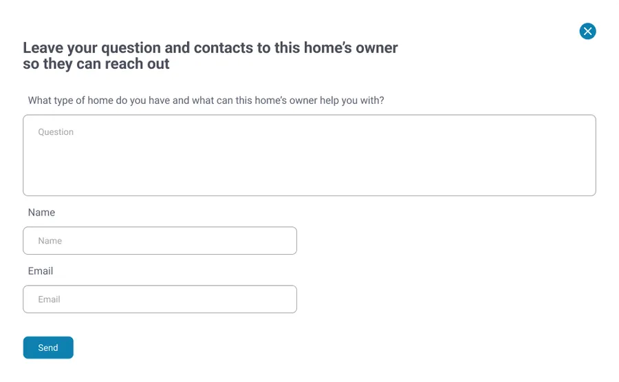 Contact homeowner popup