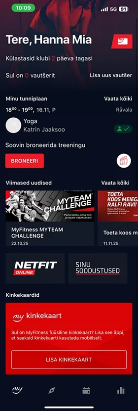 Original MyFitness app design
