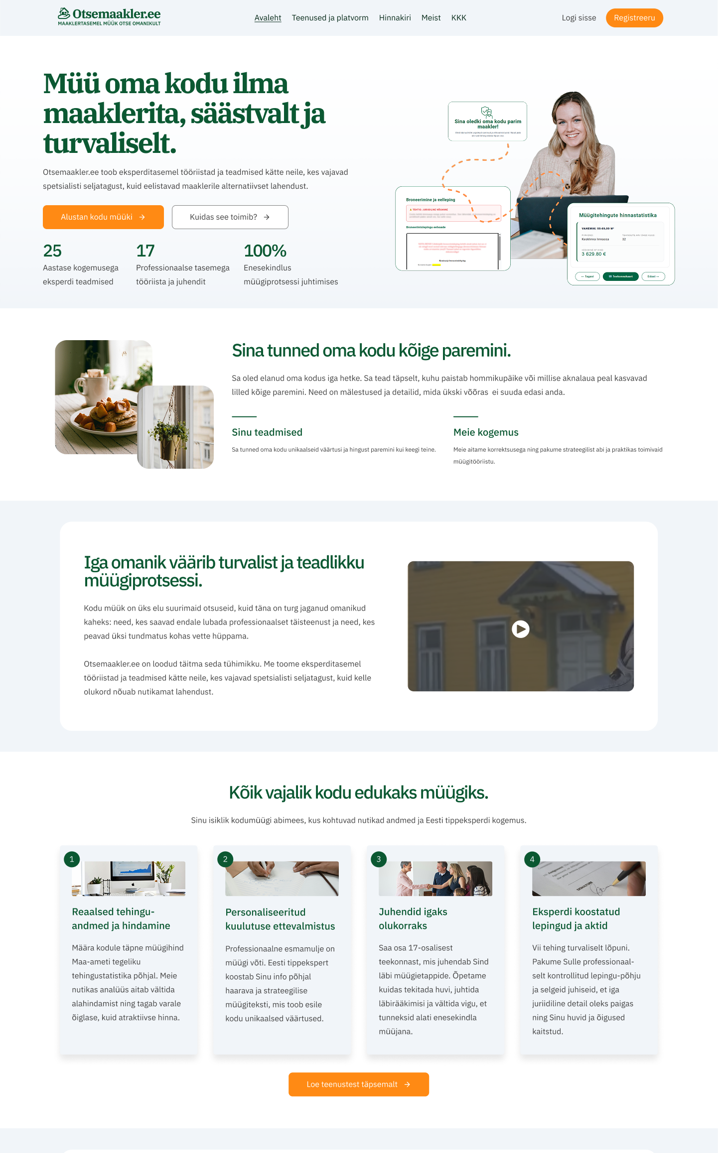 Redesigned home page interface showcasing professional typography, strategic value messaging, and credible imagery